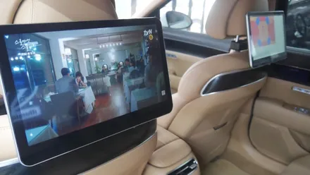 제주 신형 제네시스 G90 RS4 리어모니터 Q125 장착과 실물 둘러보기~!! / 제주