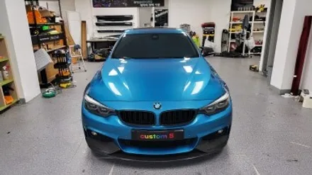 bmw f32 4시리즈 차량 랩핑 비용:) 드래곤 블러드 레드 pet 고광택 전체랩핑+스모그 ppf필름. / 화성, 수원, 동탄