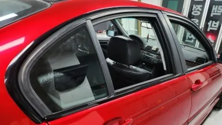 자동차 랩핑 가격:) bmw e46 올드카 클래식카 에이버리 고광택 캔디 레드 전체랩핑,크롬죽이기,스모그ppf필름. / 화성, 수원, 동탄