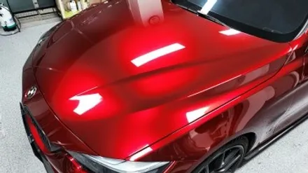 bmw f32 4시리즈 차량 랩핑 비용:) 드래곤 블러드 레드 pet 고광택 전체랩핑+스모그 ppf필름. / 화성, 수원, 동탄