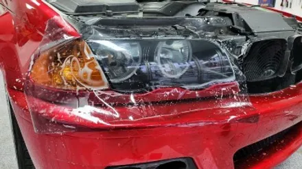 자동차 랩핑 가격:) bmw e46 올드카 클래식카 에이버리 고광택 캔디 레드 전체랩핑,크롬죽이기,스모그ppf필름. / 화성, 수원, 동탄