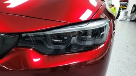 bmw f32 4시리즈 차량 랩핑 비용:) 드래곤 블러드 레드 pet 고광택 전체랩핑+스모그 ppf필름. / 화성, 수원, 동탄