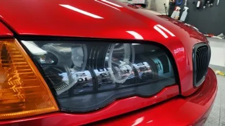 자동차 랩핑 가격:) bmw e46 올드카 클래식카 에이버리 고광택 캔디 레드 전체랩핑,크롬죽이기,스모그ppf필름. / 화성, 수원, 동탄