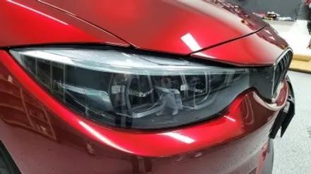 bmw f32 4시리즈 차량 랩핑 비용:) 드래곤 블러드 레드 pet 고광택 전체랩핑+스모그 ppf필름. / 화성, 수원, 동탄