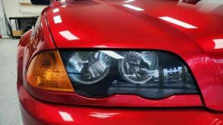 자동차 랩핑 가격:) bmw e46 올드카 클래식카 에이버리 고광택 캔디 레드 전체랩핑,크롬죽이기,스모그ppf필름. / 화성, 수원, 동탄