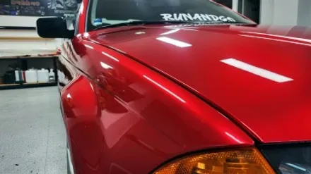 자동차 랩핑 가격:) bmw e46 올드카 클래식카 에이버리 고광택 캔디 레드 전체랩핑,크롬죽이기,스모그ppf필름. / 화성, 수원, 동탄