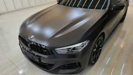 bmw 8시리즈 그란쿠페 m850i 매트 블랙 동탄 전체랩핑 + 크롬죽이기 시공. / 화성, 수원, 동탄