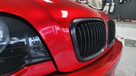 자동차 랩핑 가격:) bmw e46 올드카 클래식카 에이버리 고광택 캔디 레드 전체랩핑,크롬죽이기,스모그ppf필름. / 화성, 수원, 동탄
