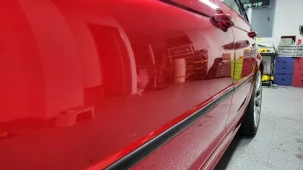 자동차 랩핑 가격:) bmw e46 올드카 클래식카 에이버리 고광택 캔디 레드 전체랩핑,크롬죽이기,스모그ppf필름. / 화성, 수원, 동탄
