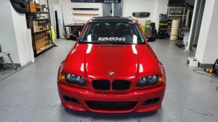 자동차 랩핑 가격:) bmw e46 올드카 클래식카 에이버리 고광택 캔디 레드 전체랩핑,크롬죽이기,스모그ppf필름. / 화성, 수원, 동탄