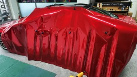 자동차 랩핑 가격:) bmw e46 올드카 클래식카 에이버리 고광택 캔디 레드 전체랩핑,크롬죽이기,스모그ppf필름. / 화성, 수원, 동탄