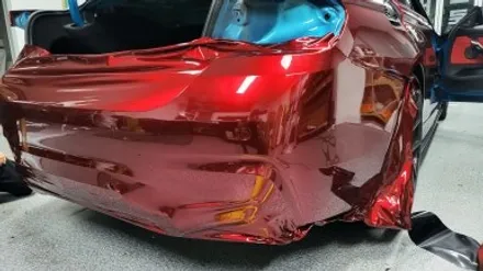bmw f32 4시리즈 차량 랩핑 비용:) 드래곤 블러드 레드 pet 고광택 전체랩핑+스모그 ppf필름. / 화성, 수원, 동탄