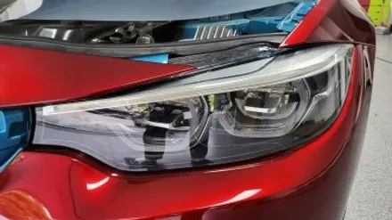 bmw f32 4시리즈 차량 랩핑 비용:) 드래곤 블러드 레드 pet 고광택 전체랩핑+스모그 ppf필름. / 화성, 수원, 동탄