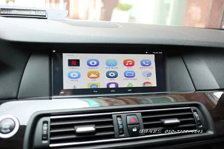 ( 송파) bmw520d차량 10.2인치 순정모니터에 국산 안드로이드 카블릿매립하기