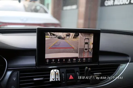 ( 송파)아우디a6차량 순정모니터에 아틀란5네비매립과 3d어라운드뷰 작업하기