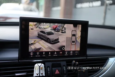 ( 송파)아우디a6차량 순정모니터에 아틀란5네비매립과 3d어라운드뷰 작업하기
