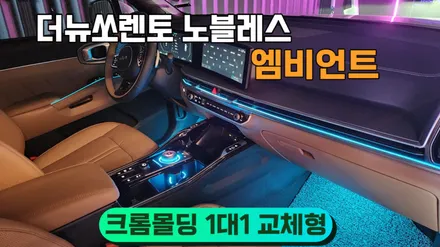 쏘렌토페리 노블레스 엠비언트 크롬몰딩교체형 시공후,무빙도어스커프는 서비스 해 드렸습니다 / 고양, 일산, 김포, 파주