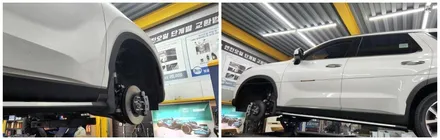 팰리세이드 노면충격,방지턱넘을때,노면이 고르지 못한곳 지날때 덜컹거림까지 감소시켜주는 노이즈캐쳐 장착 / 고양, 일산, 김포, 파주