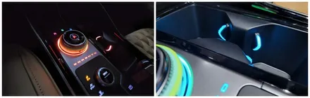쏘렌토mq4 엠비언트무드램프 대쉬보드와 조그다이얼 및 컵홀더2열까지 순정연동으로 시공 / 고양, 일산, 김포, 파주