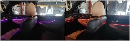 더뉴싼타페TM 엠비언트라이트 무드등 작업으로 바뀐 실내분위기 / 고양, 일산, 김포, 파주