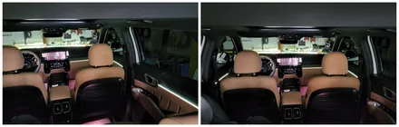 쏘렌토mq4 엠비언트무드램프 순정연동 대쉬보드 부터,컵홀더까지 몰딩교체형으로 시공 / 고양, 일산, 김포, 파주