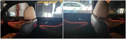 더뉴싼타페TM 엠비언트라이트 무드등 작업으로 바뀐 실내분위기 / 고양, 일산, 김포, 파주