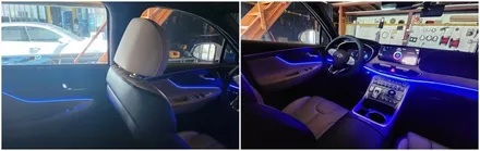 더뉴싼타페TM 엠비언트라이트 무드등 작업으로 바뀐 실내분위기 / 고양, 일산, 김포, 파주