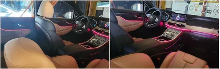 더뉴싼타페TM 엠비언트라이트 무드등 작업으로 바뀐 실내분위기 / 고양, 일산, 김포, 파주