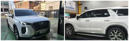 팰리세이드 노면충격,방지턱넘을때,노면이 고르지 못한곳 지날때 덜컹거림까지 감소시켜주는 노이즈캐쳐 장착 / 고양, 일산, 김포, 파주