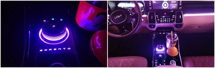 쏘렌토mq4 하이브리드노블레스 엠비언트,기본에 기어다이얼 시공만으로도 분위기 넘 좋네요 / 고양, 일산, 김포, 파주