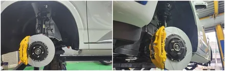 더뉴팰리세이드 안전을 위한 튜닝,네오테크6P&리어확장디스크와 하체보강킷 언더바,스트럿바장착 / 고양, 일산, 김포, 파주