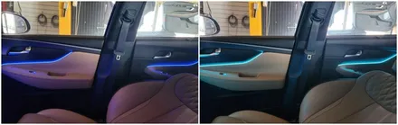 더뉴싼타페TM 엠비언트라이트 무드등 작업으로 바뀐 실내분위기 / 고양, 일산, 김포, 파주