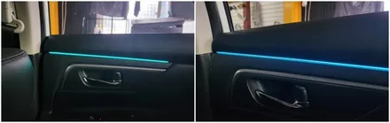 실내분위기를 은은한 조명으로 꾸미는 닛산 알티마 엠비언트라이트시공 / 고양, 일산, 김포, 파주