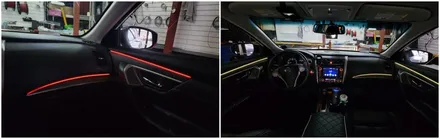 실내분위기를 은은한 조명으로 꾸미는 닛산 알티마 엠비언트라이트시공 / 고양, 일산, 김포, 파주