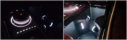 쏘렌토mq4노블레스 엠비언트튜닝 순정연동으로,대쉬보드,도어,다이얼,컵홀더까지 시공 / 고양, 일산, 김포, 파주