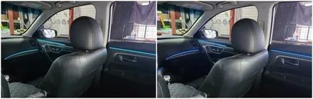 실내분위기를 은은한 조명으로 꾸미는 닛산 알티마 엠비언트라이트시공 / 고양, 일산, 김포, 파주