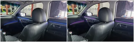 실내분위기를 은은한 조명으로 꾸미는 닛산 알티마 엠비언트라이트시공 / 고양, 일산, 김포, 파주