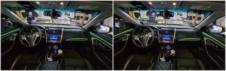 실내분위기를 은은한 조명으로 꾸미는 닛산 알티마 엠비언트라이트시공 / 고양, 일산, 김포, 파주