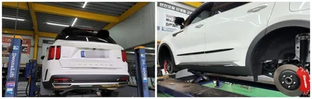 쏘렌토mq4 엠비언트라이트 실내갬성튜닝 컵홀더&조그다이얼무드램프 시공 / 고양, 일산, 김포, 파주