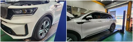 차가 튼튼해져 안정적인 코너링과 고속주행시 흔들림이 줄어드는 쏘렌토mq4 하체보강 언더바&스트럿바 / 고양, 일산, 김포, 파주