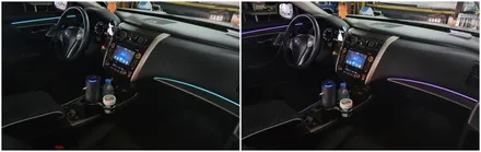 실내분위기를 은은한 조명으로 꾸미는 닛산 알티마 엠비언트라이트시공 / 고양, 일산, 김포, 파주