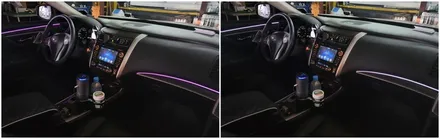 실내분위기를 은은한 조명으로 꾸미는 닛산 알티마 엠비언트라이트시공 / 고양, 일산, 김포, 파주