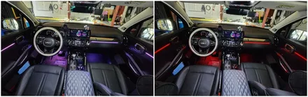 쏘렌토 프레스티지 엠비언트라이트 순정연동으로 풋등까지 시공 / 고양, 일산, 김포, 파주