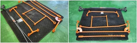 차가 튼튼해져 안정적인 코너링과 고속주행시 흔들림이 줄어드는 쏘렌토mq4 하체보강 언더바&스트럿바 / 고양, 일산, 김포, 파주