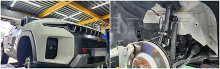 노면충격과 잔진동을 줄여 주어 부드러운 승차감을 느끼는 활대링크튜닝 노이즈캐쳐 토레스에 장착 / 고양, 일산, 김포, 파주