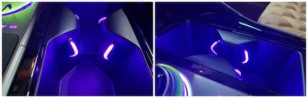 쏘렌토mq4 엠비언트무드램프 대쉬보드와 조그다이얼 및 컵홀더2열까지 순정연동으로 시공 / 고양, 일산, 김포, 파주