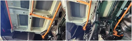 차가 튼튼해져 안정적인 코너링과 고속주행시 흔들림이 줄어드는 쏘렌토mq4 하체보강 언더바&스트럿바 / 고양, 일산, 김포, 파주