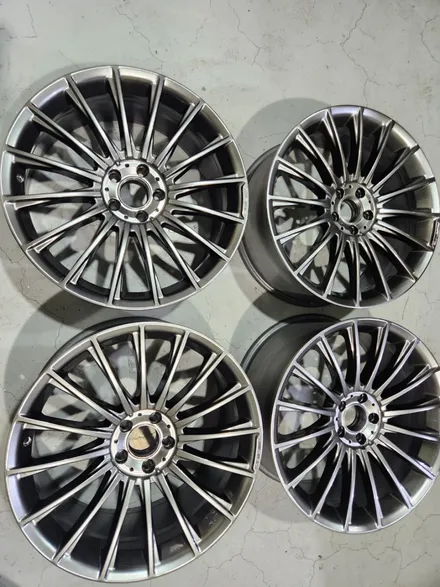 남양주휠복원 휠도색  / 벤츠 S500 ( W222 ) / 20인치 고스트크롬 / 오렌지골드 캘리퍼도색 / 고퀄리티 / 합리적인비용 / 휠수리는 휠게이트 / 남양주시 진건읍