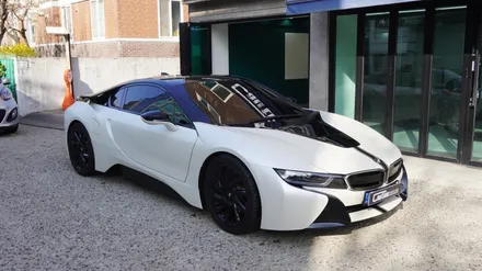 BMW I8 사틴 화이트 펄, KPMF 탑폴리에 블랙 전체 랩핑    ( 마포구 PPF , 마포구 랩핑 ) < 코션 마포점 > / 서울 마포, 서대문, 영등포, 은평