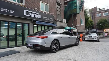 벤츠 EQS 듀오톤 (투톤) 탑폴리에 실버 랩핑, 전면부 PPF   ( 용산 마포구 여의도 랩핑 PPF ) < 코션 마포점 > / 서울 마포, 서대문, 영등포, 은평